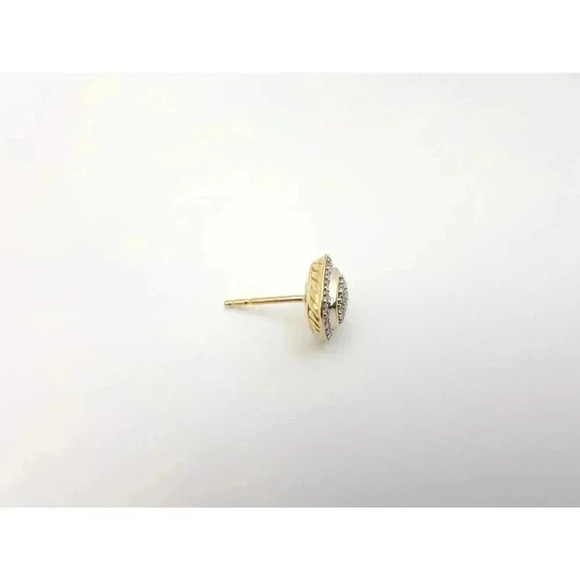 David Yurman 18kt Yellow Gold Petite Albion Diamond Stud Earring **SINGLE** - Picture 4 of 5